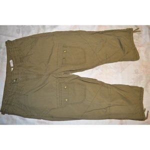 H&M Women's Cargo Pants Capri Brown Size 12 100% Cotton High Rise (H)